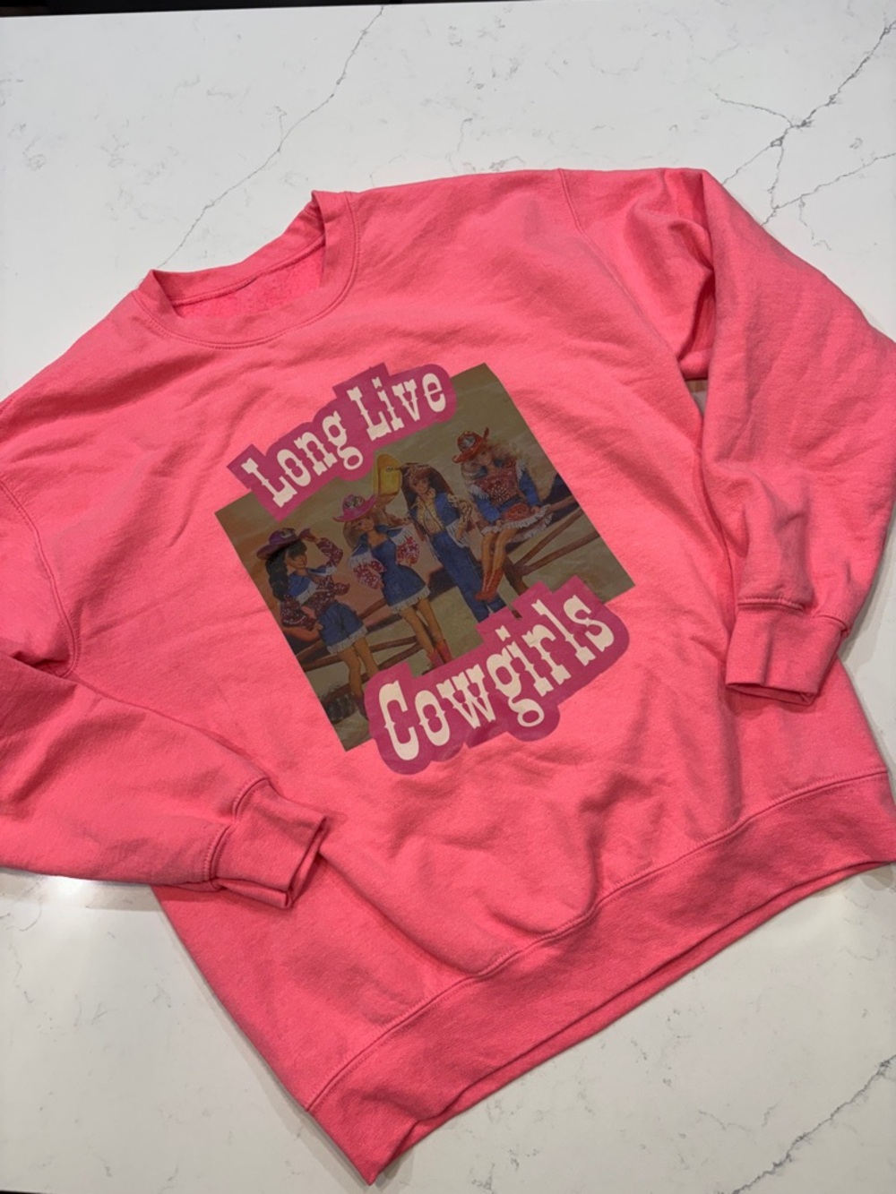 Long Live Cowgirls Pink Graphic Sweatshirt